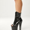 ankle boots black patent, 20 cm